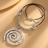 1 Necklace Vintage Jewelry  Retro Spiral Design Match Daily Outfits Party Accessories Tribal Jewelry