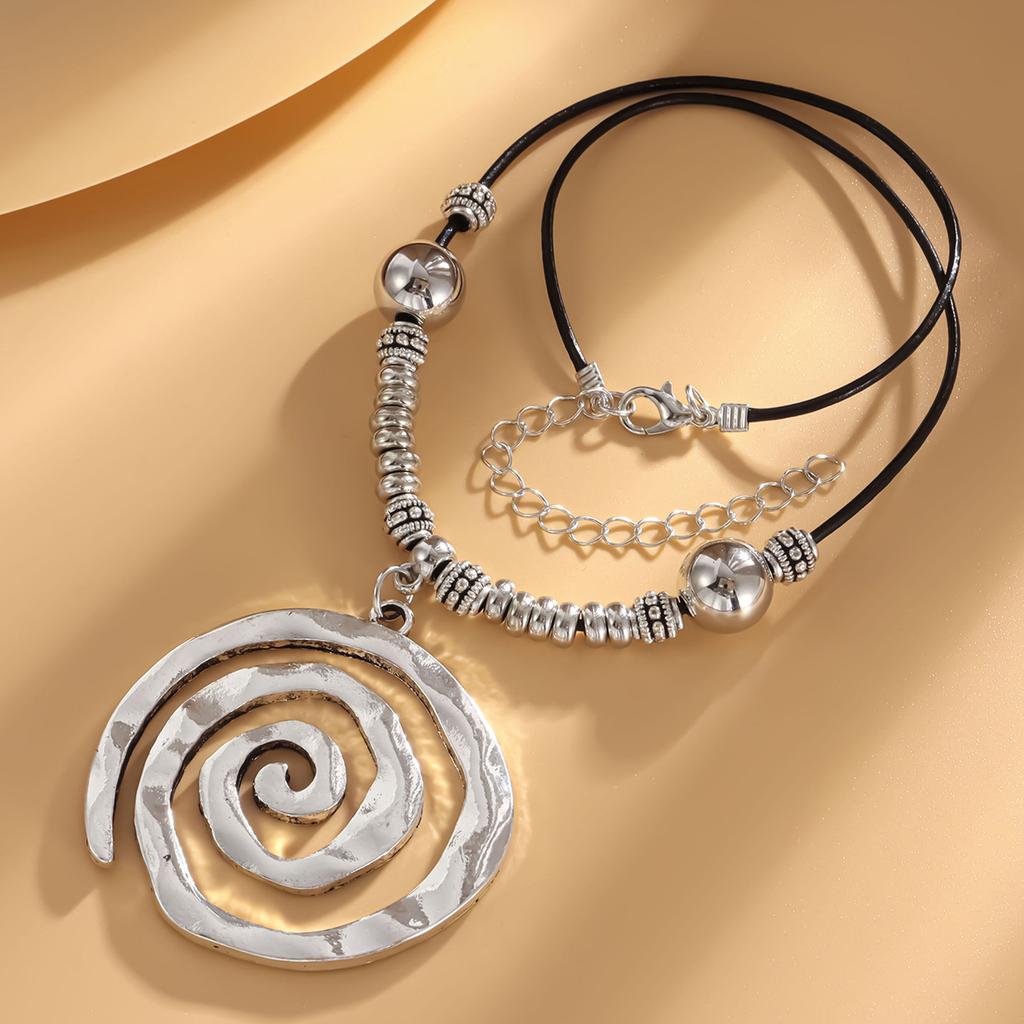 1 Necklace Vintage Jewelry Retro Spiral Design Match Daily Outfits Party Accessories Tribal Jewelry