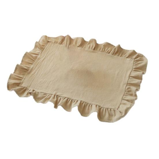 1/2 шт. Кухонная салфетка под тарелку Квадратная Круглая Стиранный Хлопок Настольные салфетки со складчатыми краями Термостойкие для Столовой Дома Кухни Вечеринки Салфетки под тарелку