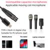 HIFI Type C Microphone Audio Cable Plug and Play USB Mic Recording Cable  Tablet