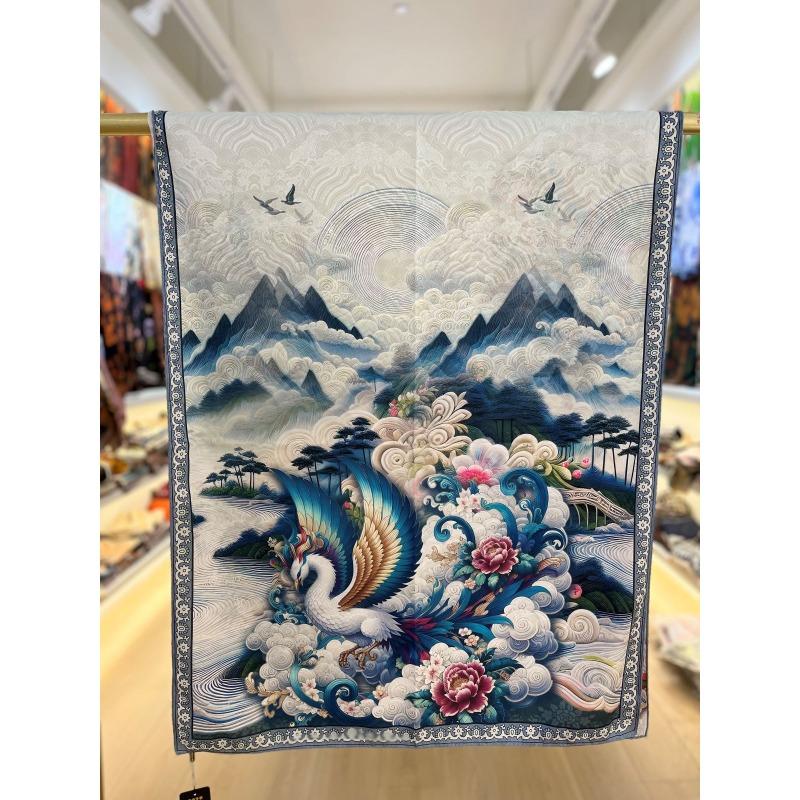 Silk Scarf for Women In Autumn and Winter Warm Fashion Long Scarf for Women In Fashion Imitation Cloud Sausage Flower Radish Scarf for Women