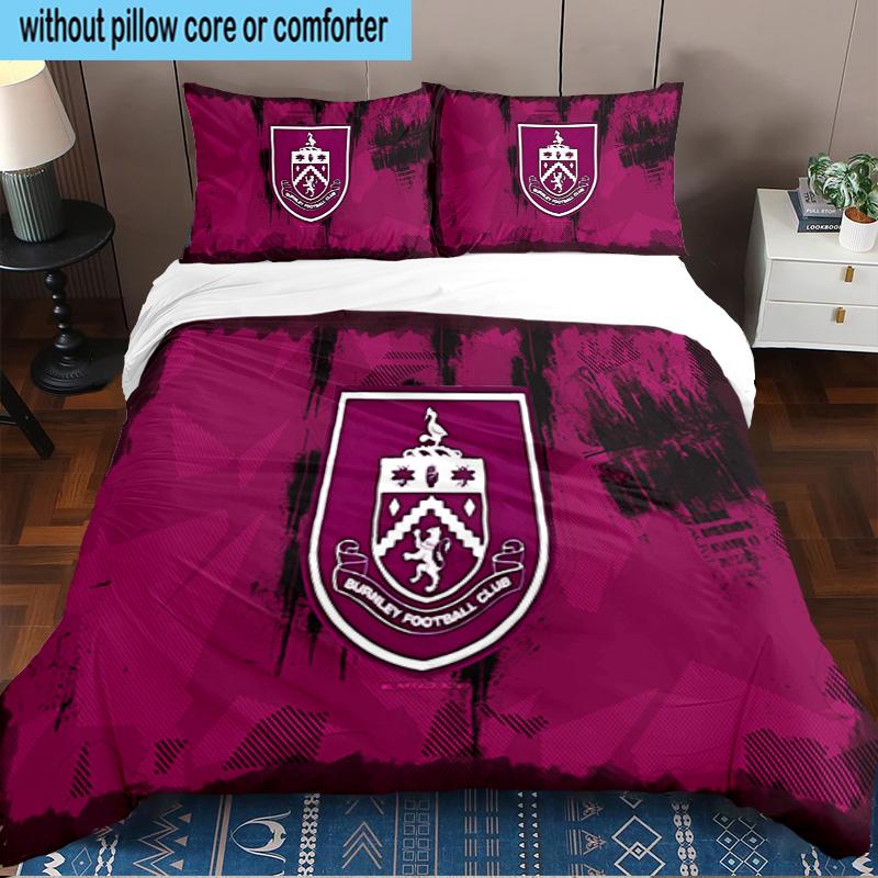 Football Club Burnley 3PCS Bedding set,Ideal for1pc Duvet Cover And 2pcs Pillowcases Perfect for Christmas gift,Ideal for Bedroom, Dormitory
