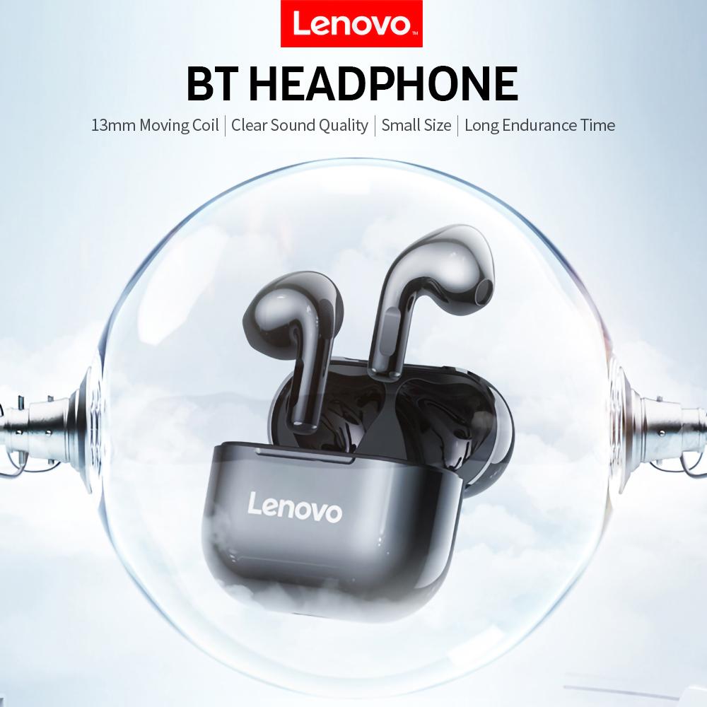 Lenovo Наушники LP40 True Wireless BT Earbuds Спортивные полувкладыши с подвижной катушкой 13 мм
