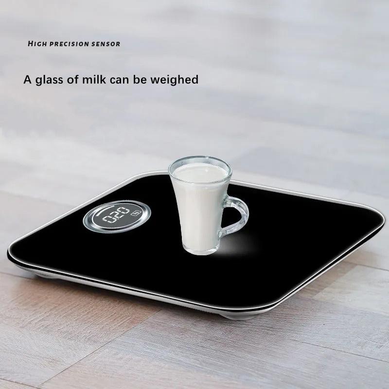 Весы для ванной комнаты, большой экран, ЖК-дисплей, стекло, умные электронные весы, напольные весы для жира, цифровые весы для баланса тела, весы