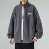 Polar Fleece Jacket Men's Spring New Solid Color Stand-up Collar Jacket Ins Korean Style Trendy Loose Casual Couple Tops