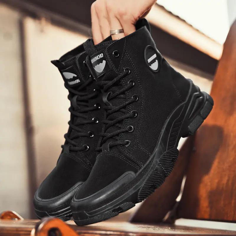 2026 Новинка Мужские Высокие Кеды для Открытого Воздуха Desert Boots на Толстой Подошве Рабочая Обувь Универсальные Весенние Осенние Модные На Шнуровке