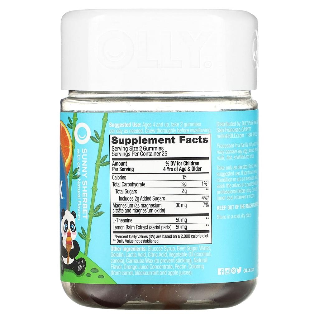 OLLY Kids Chillax, Sunny Sherbet, 50 Gummies