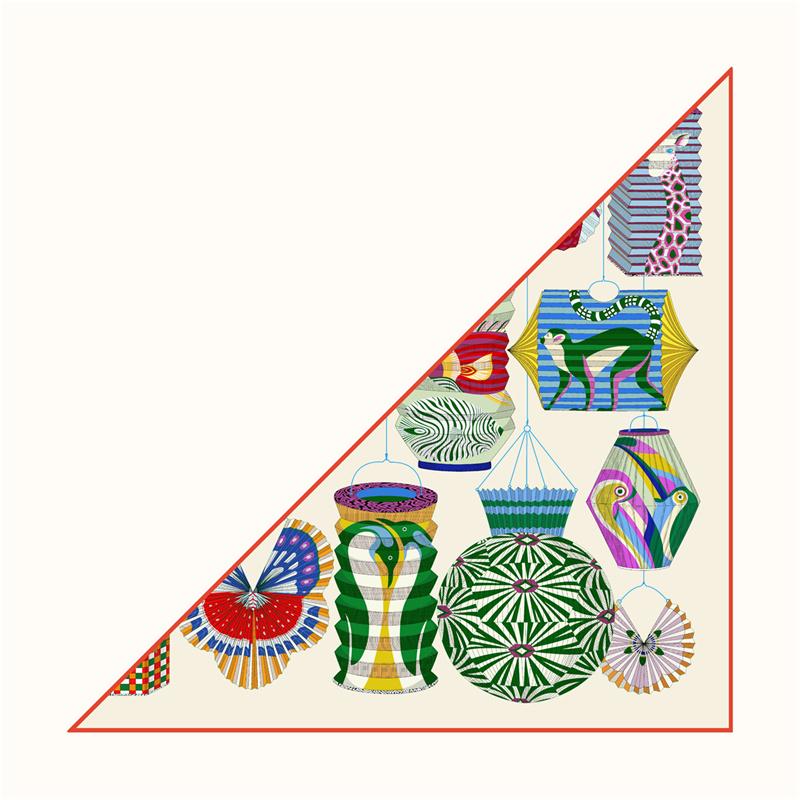 POBING Silk Scarf Women Geometric Triangle Scarves Head Echarpes Silk Foulards Femme Wraps Beach Shawls Bandana Lady Hijabs