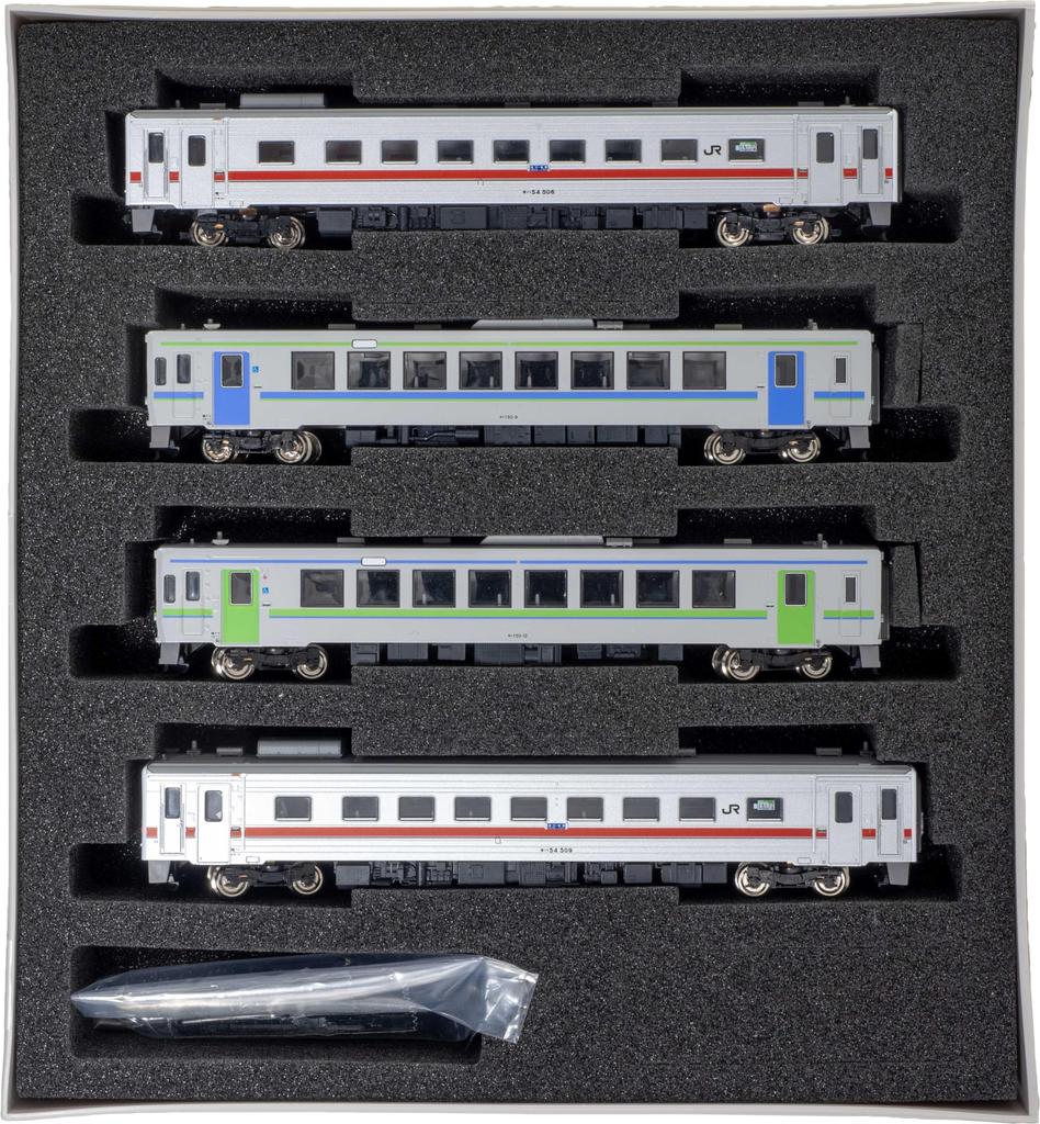 Greenmax N Gauge JR Hokkaido Kiha 54 Series 500s Kiha 150 Series Thank You Rumoi Main Set Diesel Train Model + 0s, Line, 4-Car A, Motorized, 50754,