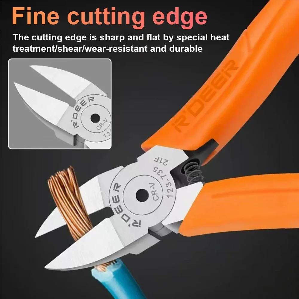 6" Plastic Cutting Pliers Multi Functional Steel Nipper Double-Edged CR-V Tip Electrical Wire Cutters for Sprue Burrs Hand Tool