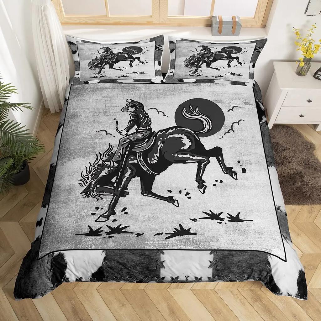 Пододеяльник в стиле вестерн-ковбой, комплект постельного белья Twin King Cowboy Boots Hat Floral Exotic Farmhouse Cowboys Patchwork