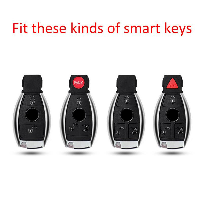 Silicone Carbon Fiber Key Case for Mercedes-Benz C-Class, C200L, GLC260, GLK300