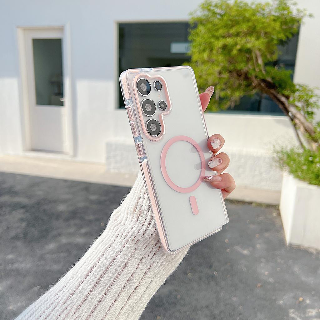 For Samsung Galaxy S25 Ultra Magnetic Case Clear TPU Phone Back Cover