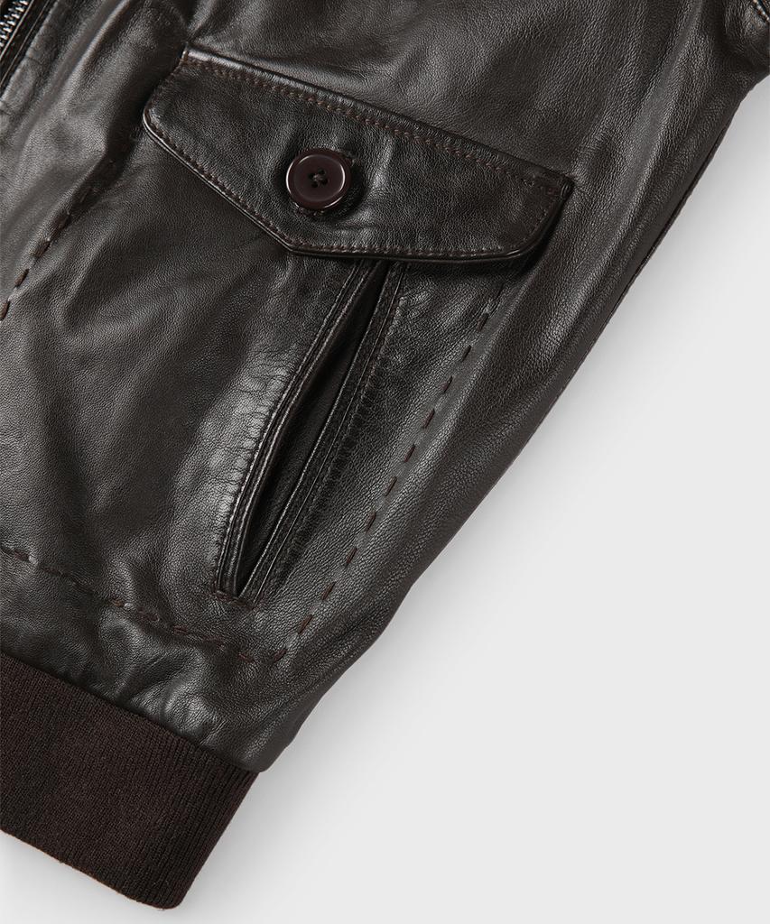 Panicale Dark Brown Oil Washed Lambskin Jacket