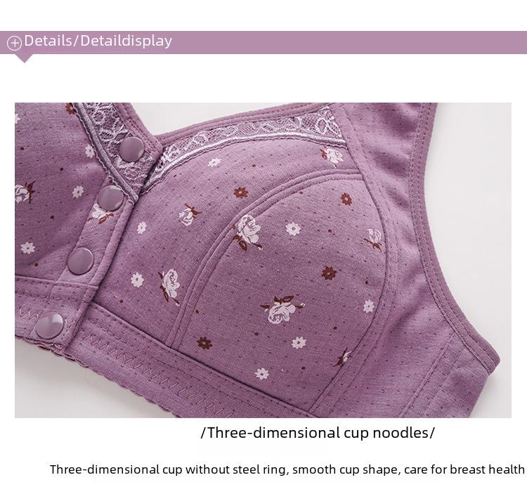 Ultra-Thin Lace Front Buckle Comfort Bra for Middle-Aged & Elderly Women