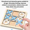 XO Tic-Tac-Toe Strategy Game Set - Wooden Logic Brain Teaser for Family & Early Learning, Interactive Educational Board Game