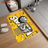 Neon Blue Basketball football Themed Doormat Non-slip Foot Mat Suitable For Game Room Inspired Home Area Daily Use Home Decor