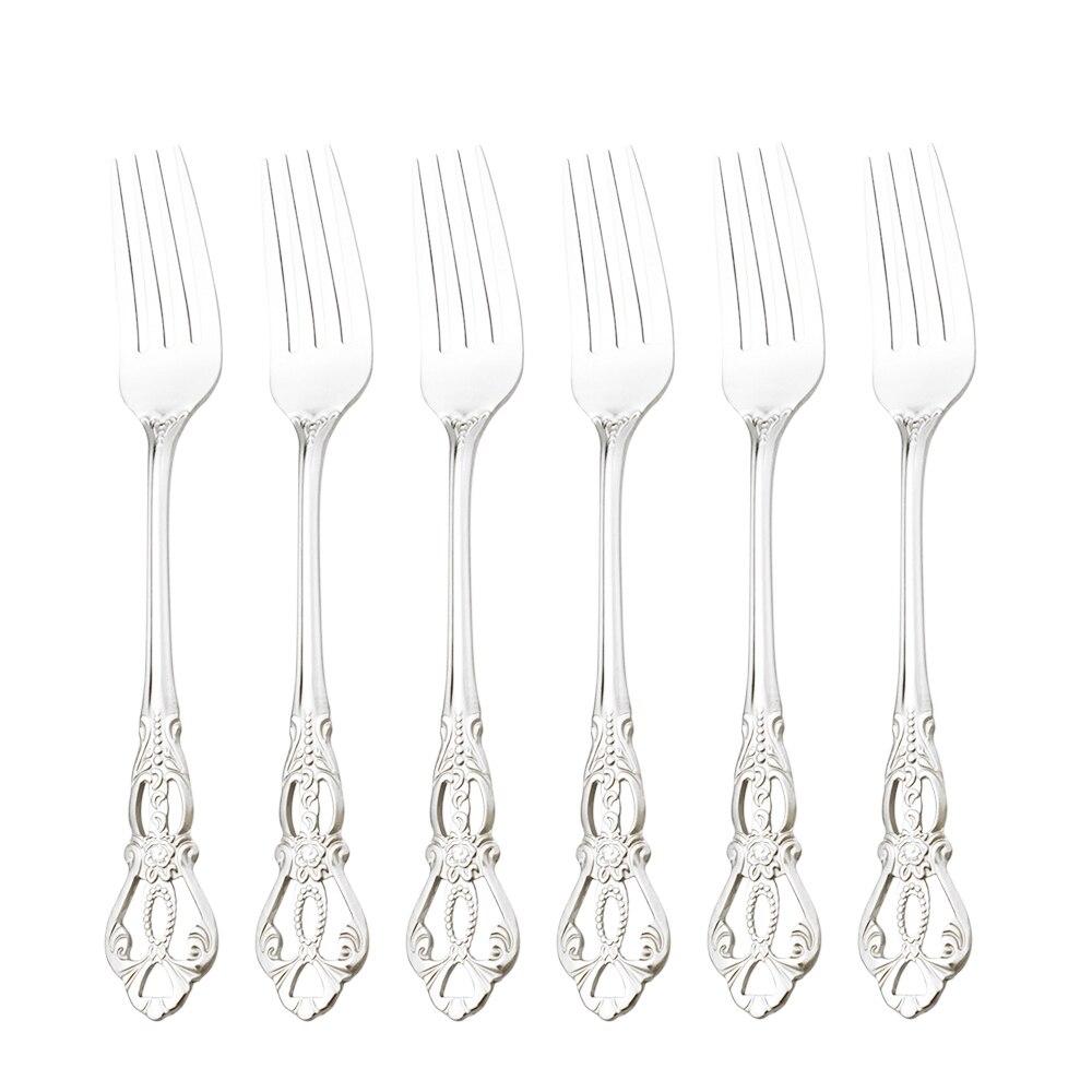 Royal Cutlery Silver Stainless Steel Sets Vintage Spoons Colorful Dinnerware Forks Kitchen Tableware Dinner Western Silverware