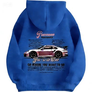 Men Women High Quality Car Printed Sweatshirt 2025 Fashion Trend Loose Comfortable Classic Retro Hip-hop Streetwear Pullover