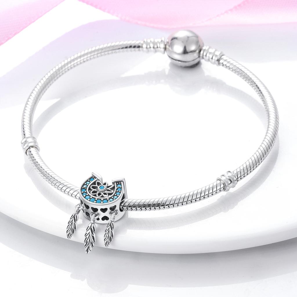 copper Colorful Dreamcatcher Charm Bead Charms Bead Charms Compatible With Fine Authentic Bracelets Exquisite Do It Yourself Jewellery Gifts Accessory