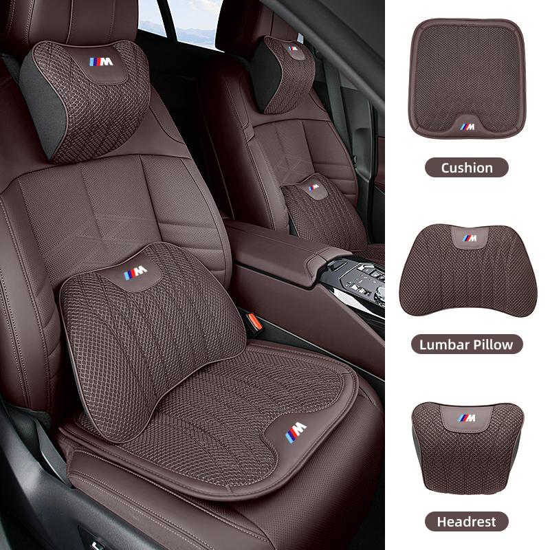 Ice Silk Car Headrest Neck Cushion For BMW 3 5 Series G30 G60 G32 G20 F10 F30 X3 G01 X5 G05 Lumbar Support Pillow Seat Cushion