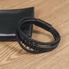 Vintage Alloy Magnetic Clasp Men's Multi-Layer Leather Bracelet Fashion Accessories