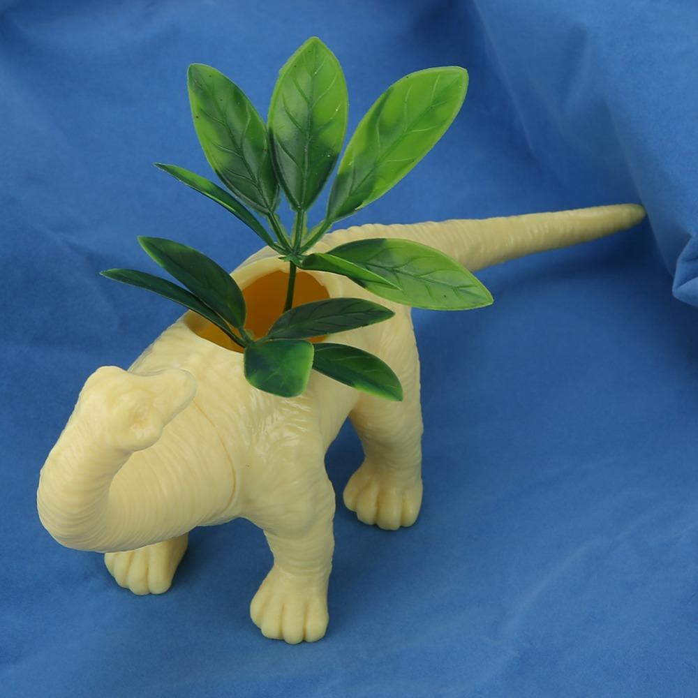 PVC Dinosaur Flower Pot Yellow Garden Decoration Pot Novelty Cactus Succulent Pot  For Home Decor
