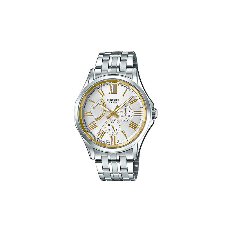 Casio СТАНДАРТНАЯ серия 50 метров водонепроницаемость кварцевый механизм стальной ремешок японские и корейские часы мужские часы серебристый циферблат MTP-E311DY-7AVDF