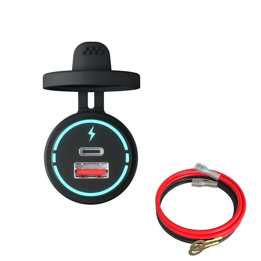 12V-24V Car   QC3.0 Fast Charging USB and PD Dual Port   for Car Motorcycles,  h Bikes, SUVs, Boats IP66 Waterproof Multiple   A