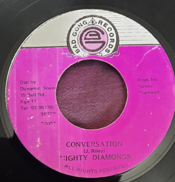 7-дюймовая пластинка MIGHTY DIAMONDS Conversation NONE Bad Gong Record Ямайка Регги Ска Даб Б/у