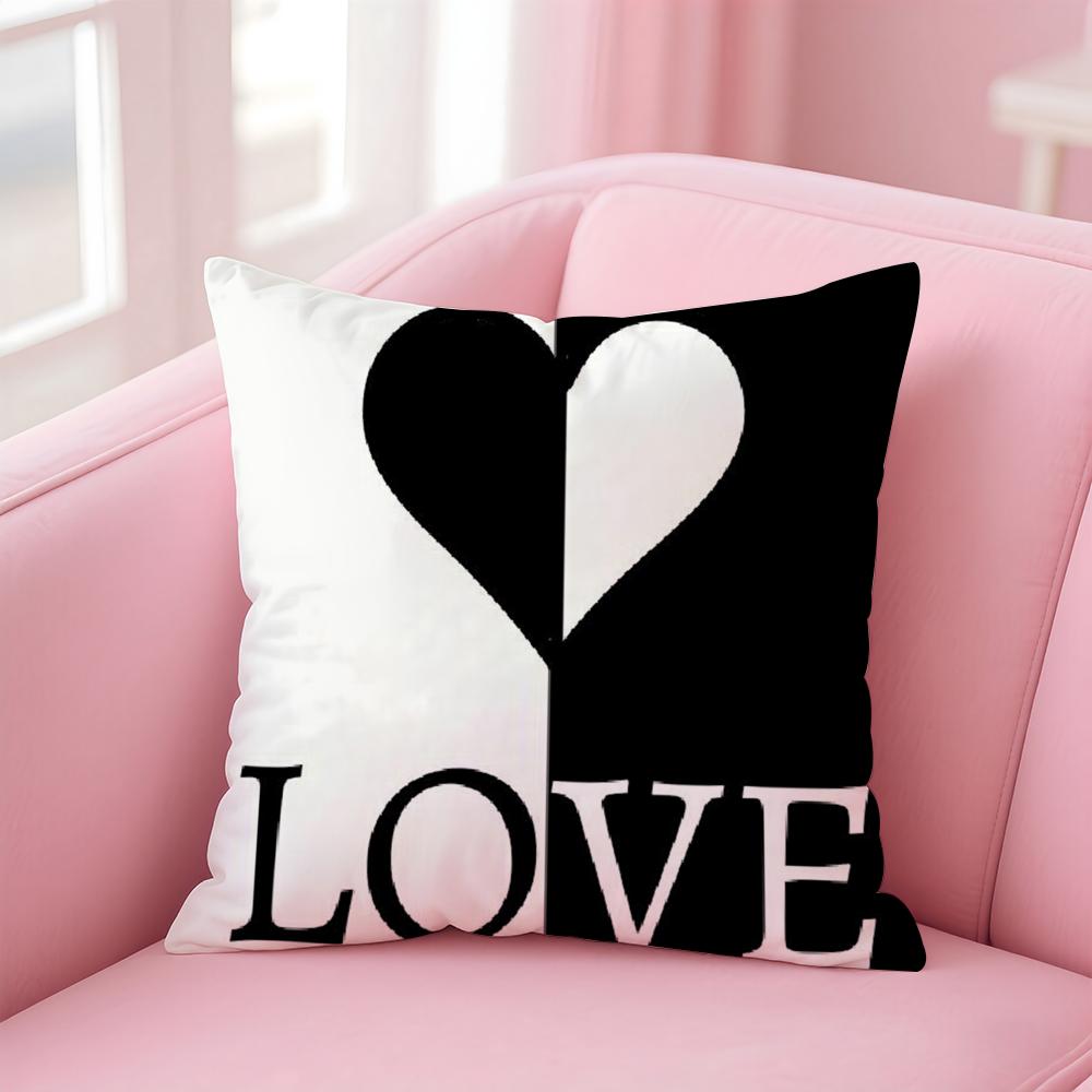 Advanced Black White Cushion Cover Linen Pillowcase Cover Soft Decor for Sofa Home Room