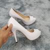 Women Pumps Fashion 12cm Sexy Open Toe Thin Heels Patent Leather Platform High Heels Gladiator Party Dress Wedding Shoes
