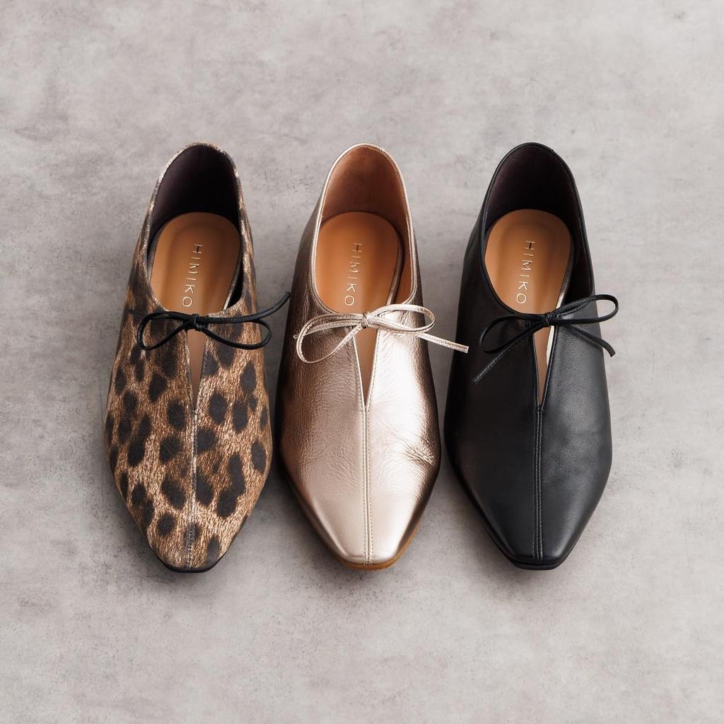 HIMIKO Himiko Туфли-лодочки с разрезом спереди и лентой, Черные, Размер 651312, Низкий каблук, Натуральная кожа, Мягкая стелька, Размер 245