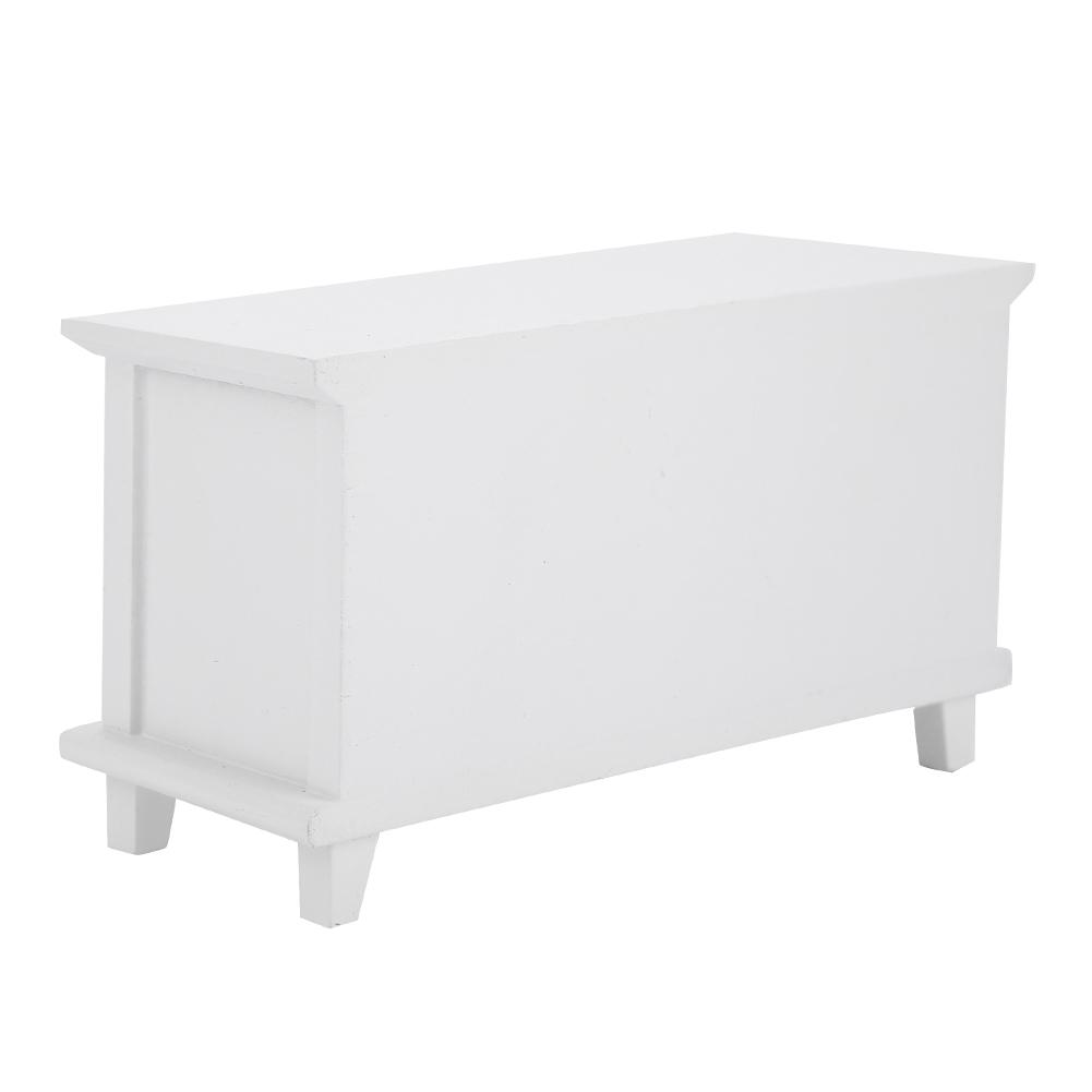 1:12 Scale Storage TV Cabinet ature Wooden Furniture Children Gift White