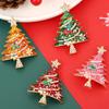 Crystal Christmas Tree Brooch Pin Rhinestone Brooches Gold Tone Jewelry Gifts