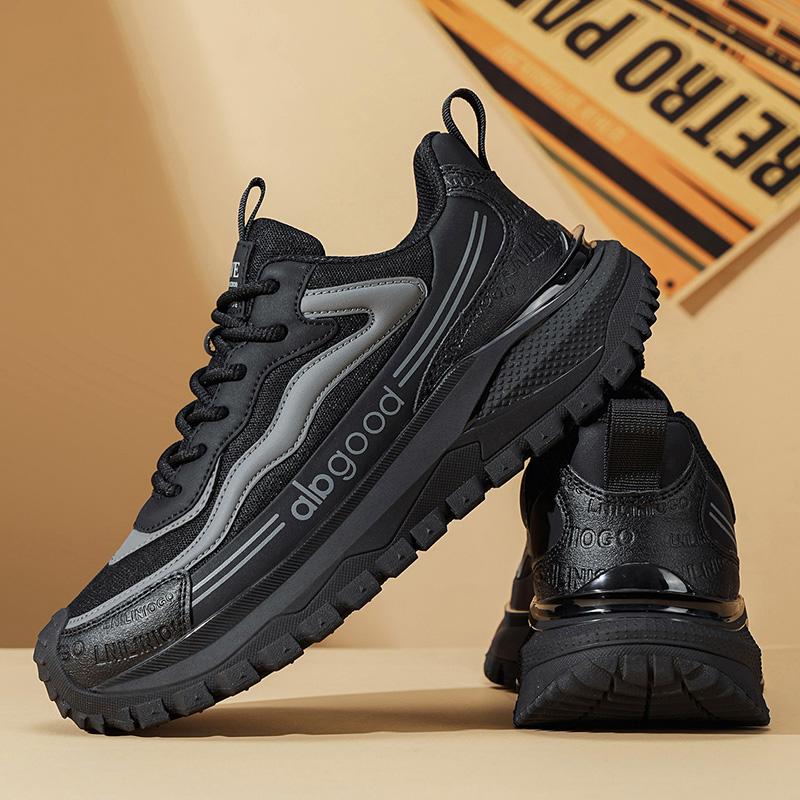 Men Casual Sneakers Breathable Lace Up Walking Shoes Lightweight Street Sports Shoes Outdoor Daily Comfortable Footwear Casual
