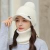 Autumn Winter Warm Hat Set Women's Knitted Duckbill Hat Rabbit Fur Thick Women's Hat Scarf Ear Protection Hat Two-piece Set Hats & Caps (women’s)