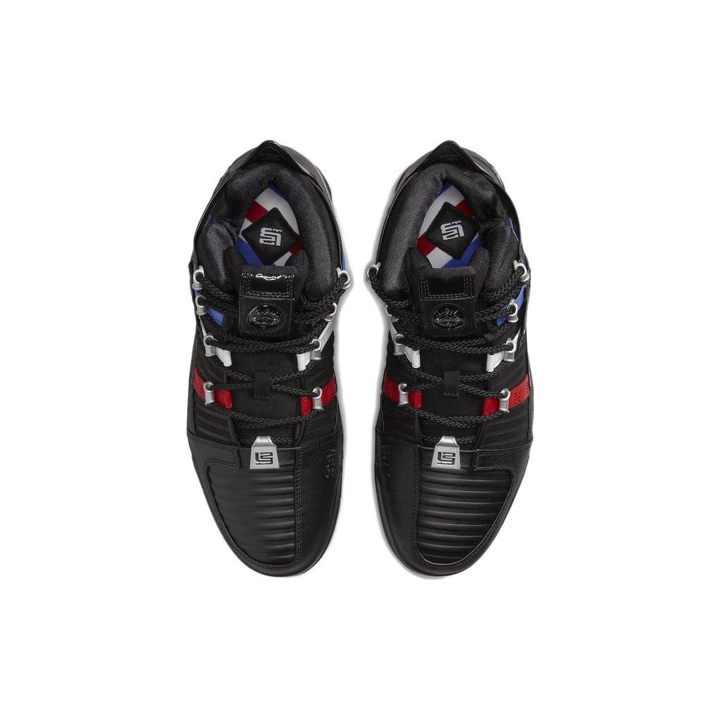 Nike Zoom LeBron 3 Retro Barbershop Men Sneakers Black Metallic-Silver University-Red DO9354-001