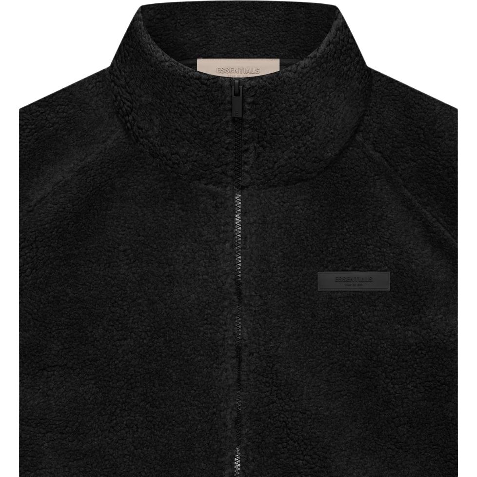 Fear of God Мужская куртка Essentials из флиса на молнии с воротником-стойкой, железно-черная, FOG-SS22-560