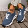 Summer Women's Sports Shoes Canvas Shoes Lace-Up Flat Sneakers Solid Color Casual Ladies Shoes