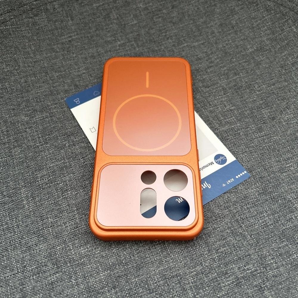 Nano Frosted Glass For Magsafe Magnetic Phone Case For OPPO Find X9 X9Pro Wireless Charge Shockproof Orange Armor Cover
