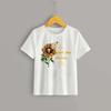 Kids Short Sleeve T Shirt Vivid Sunflower Square Art Painting Graphic Print O-Neck Fresh Floral Casual Daily Summer Fashion Top