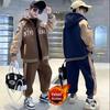 Children's College-Style Velvet Baseball Suit - Boys' Thick Sports Two-Piece Set for Autumn and Winter