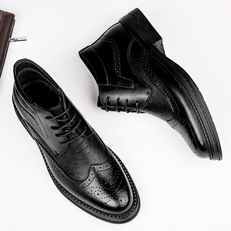 Модные мужские ботильоны высшего качества Новое поступление Элегантные мужские броги Роскошная формальная обувь Классические зимние плюшевые сноубутсы