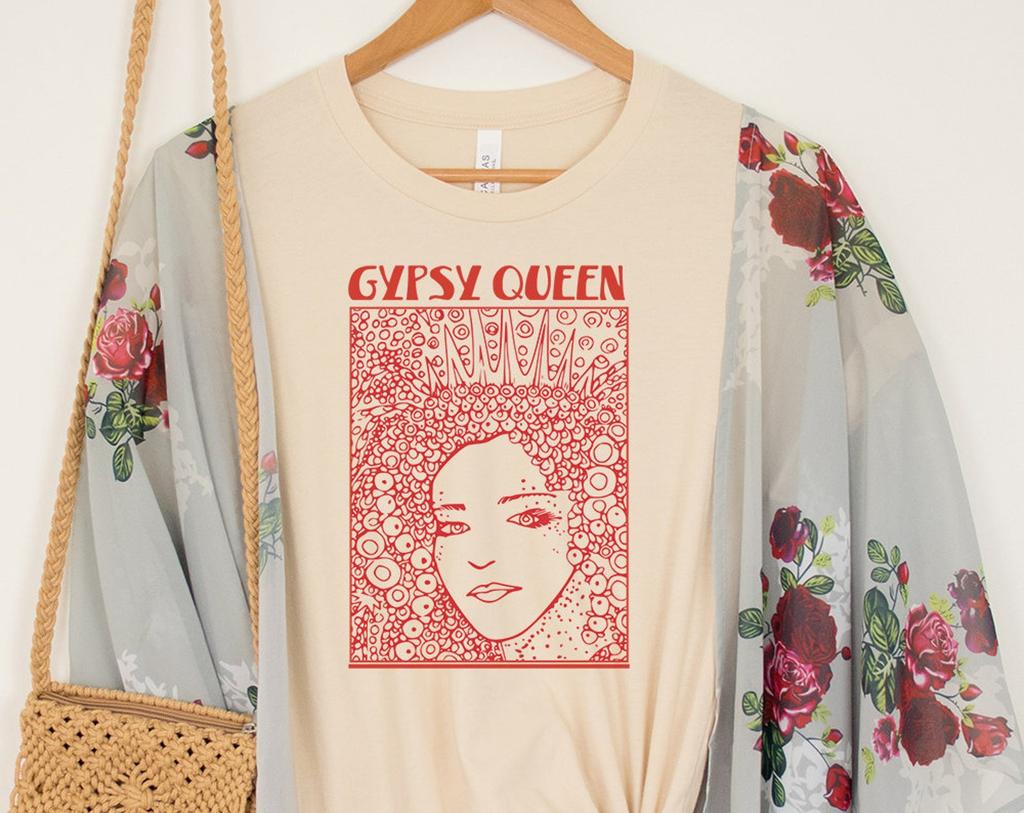 Gypsy Queen Shirt, Bohemian TShirts, Hippie T-Shirts, Boho Gypsy Shirt, Vintage Rock Shirt