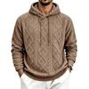 Men S Jacquard Fleece Hooded Pullover Sweatshirt Casual Winter
