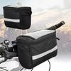 Collapsible Bike Basket Handlebar Bag, Large Capacity Nylon Front Storage with Reflective Strip, Detachable for Shopping, Commuting, Pets, Camping, 1 