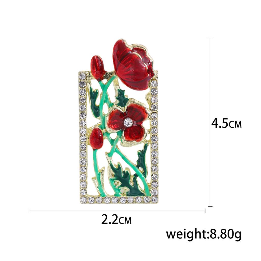 Boutique Enamel Oil Drop Flower Brooch Fashion Anti-Light Buckle Pin Classical Temperament Clothing Accessories Corsage