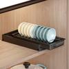 Fashion Multifunction Built-in Dish Drainer Kitchenware Storage Pull Out Kitchen Shelf