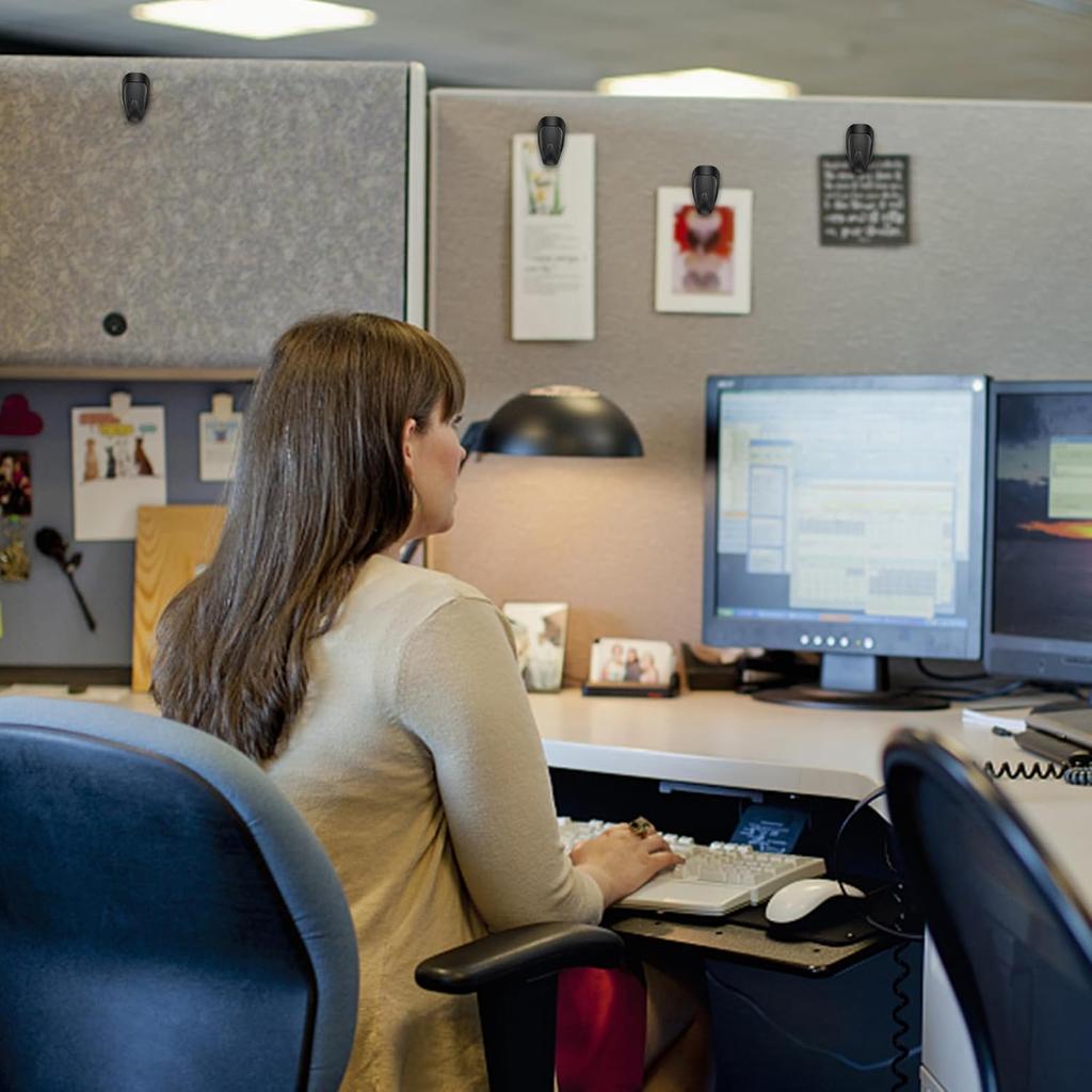 Cubicle Hooks Fabric Panel Wall Hooks, 20 Pieces Metal Push Pin Picture Hanging Hooks for 40 Lbs/20 Lbs, Cubicle Coat Hook for Office Home Cork Board